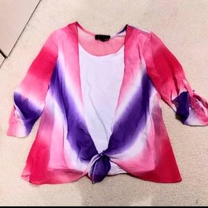 Pink and Purple Tank with Attached Blouse